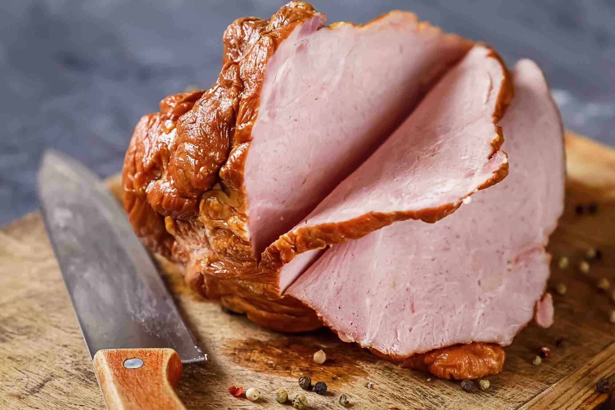 How hot should gammon be when cooked?