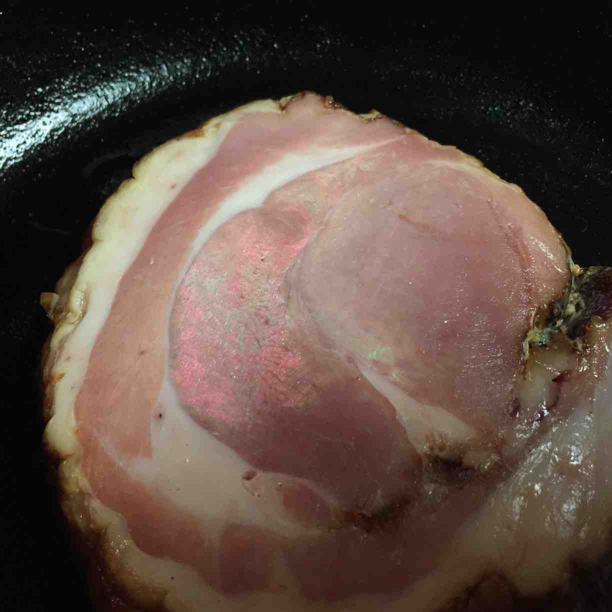 What does raw ham look like?